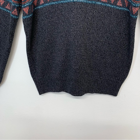 Urban Pipeline Grandpa Sweater  Crew Neck Gray Southwest Print Long Sleeve Retro - Picture 4 of 10